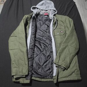 Dickies Army Green Jacket with Gray Hood